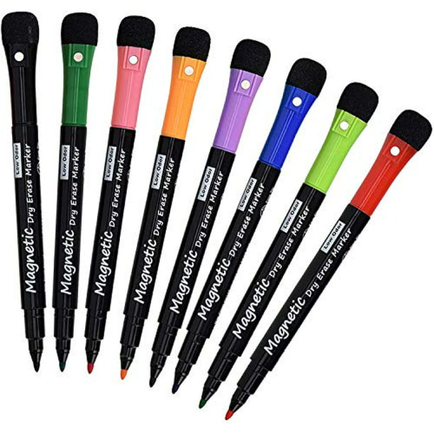 8 Colors Set Magnetic White Board Marker Pens With Dry Erase Eraser Prof